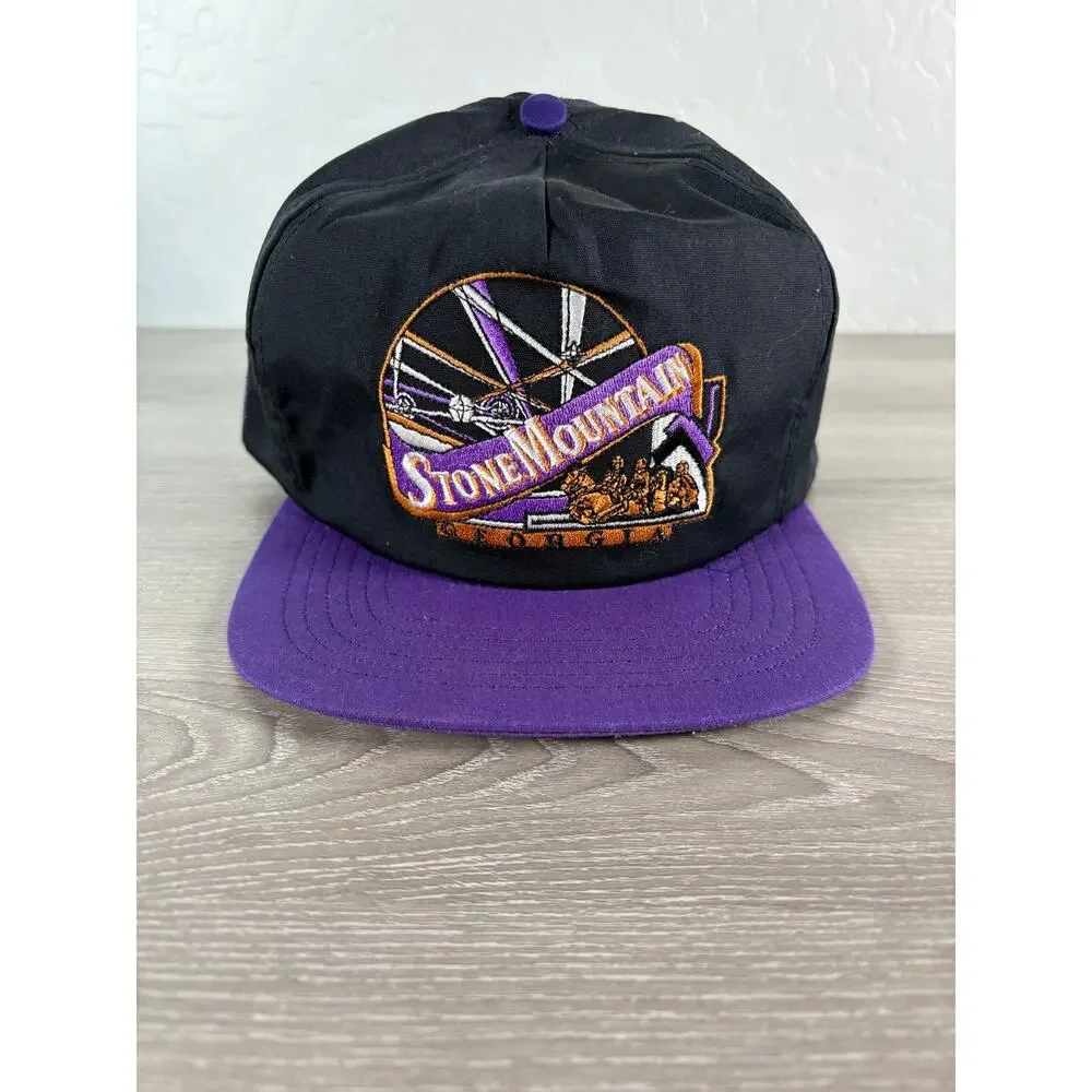 Vintage Stone Mountain Georgia Snapback Hat‎ Purple Ferris Wheel Embroidered USA